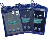 Cool Down Towel - 3x Blauw - Cooling Towel Set van 3 - Verkoelende handdoek voor wandelen, hardlopen, tennis, reizen, fitness en yoga - Koeldoek nek - Towel Cooling - Airflip Cooling Towel