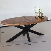 Table à manger ovale bois de manguier 160cm James table à manger industrielle ovale marron manguier durable