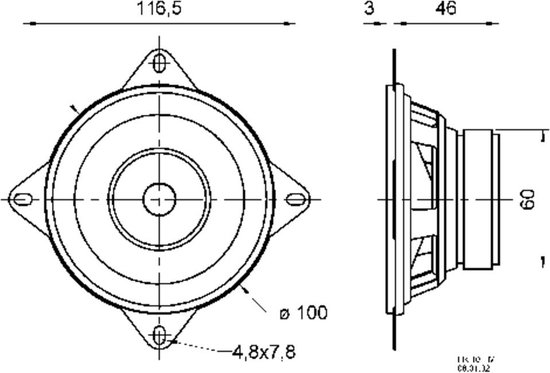Visaton FR 10 HM - 8 Ohm 4 inch 10.16 cm Breedband-luidspreker 20 W 8 Ω — afbeelding 3