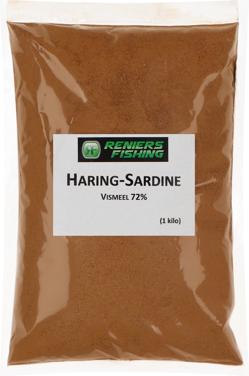 Reniers Fishing Vismeel Haring Sardinne 72% 1 kilo