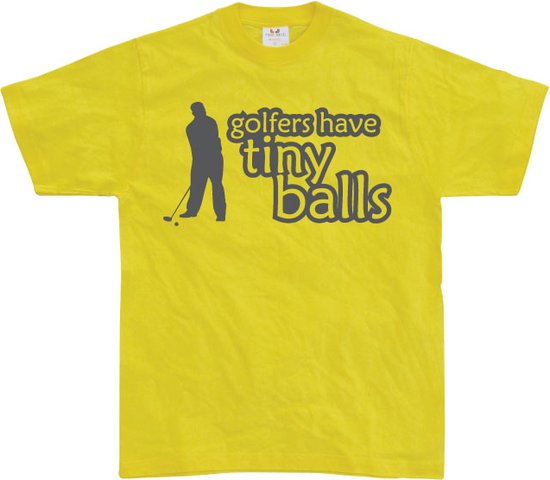 Golfers Has Tiny Balls - Large - Geel