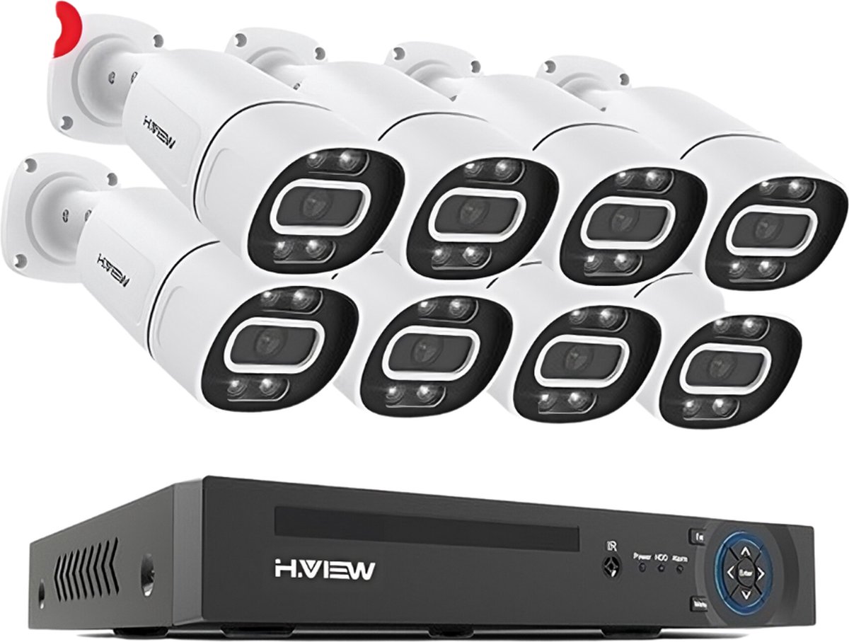 Novoz Buitencamera Wifi Met App - Draadloos - Bewakingscamera - Camera In Huis - Bewegingsdetectie - 2TB - 8 Camera's