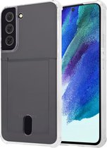 ShieldCase shock hoesje geschikt voor Samsung Galaxy S23 hoesje met pasjeshouder - telefoonhoesje met ruimte voor pasjes (transparant)