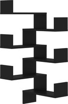 vidaXL - Hoekwandschappen - 2 - st - 40x40x50 - cm - bewerkt - hout - zwart