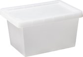 Plast Team - Conteneur de stockage avec couvercle - 12L - Blanc transparent