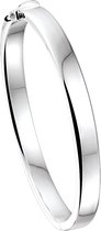 The Jewelry Collection Bangle Scharnier Vlakke Buis 7 X 60 mm - Zilver