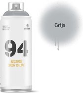 MTN94 Grijze spuitbus - 400ml lage druk en matte afwerking spuitverf - Graffiti verf voor vele doeleinden zoals voor diy, klussen, graffiti, hobby en kunst