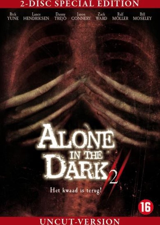 Alone in the Dark 2 2-disc special edition, uncut-versie. Met acteurs Rick Yune, Lance Henriksen, Danny Trejo, Jason Connery, Zack Ward, Ralf Möller, Bill Moseley. "Het kwaad is terug!"