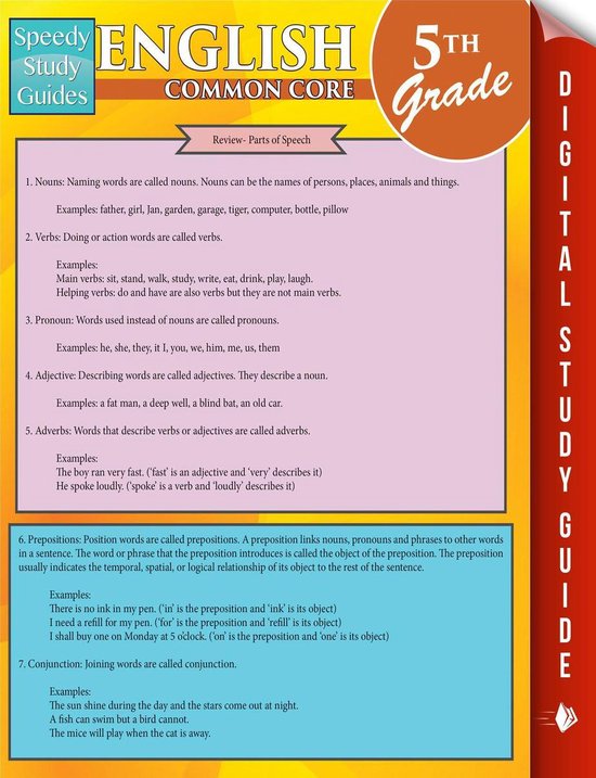 English Common Core 5Th Grade (Speedy Study Guides) - cover