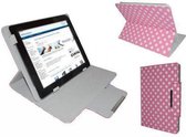 Polkadot Hoes  voor de Mpman Tablet Mpqc994 Ips, Diamond Class Cover met Multi-stand, Roze, merk i12Cover