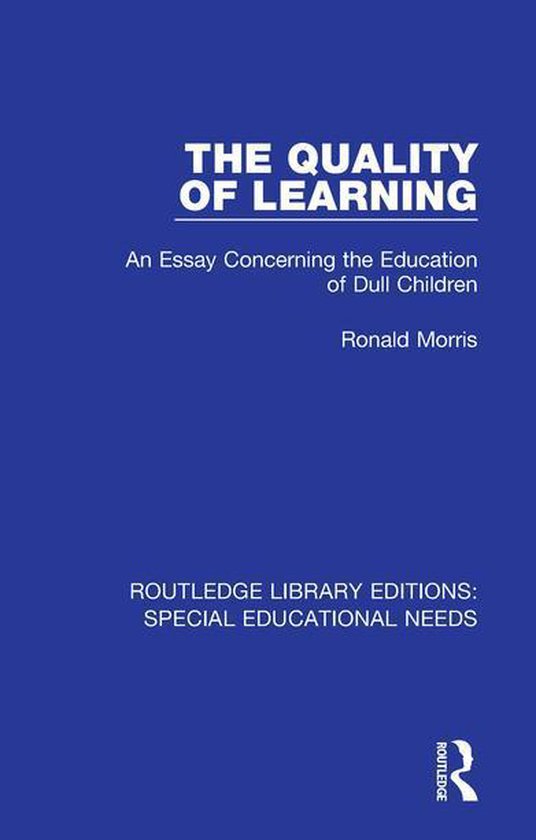 Routledge Library Editions: Special Educational Needs - The  ... - cover