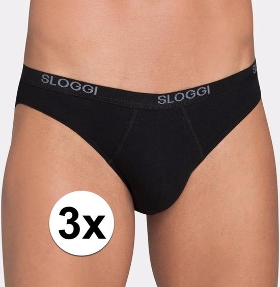 3x Sloggi basic mini heren slip zwart L - onderbroek | bol