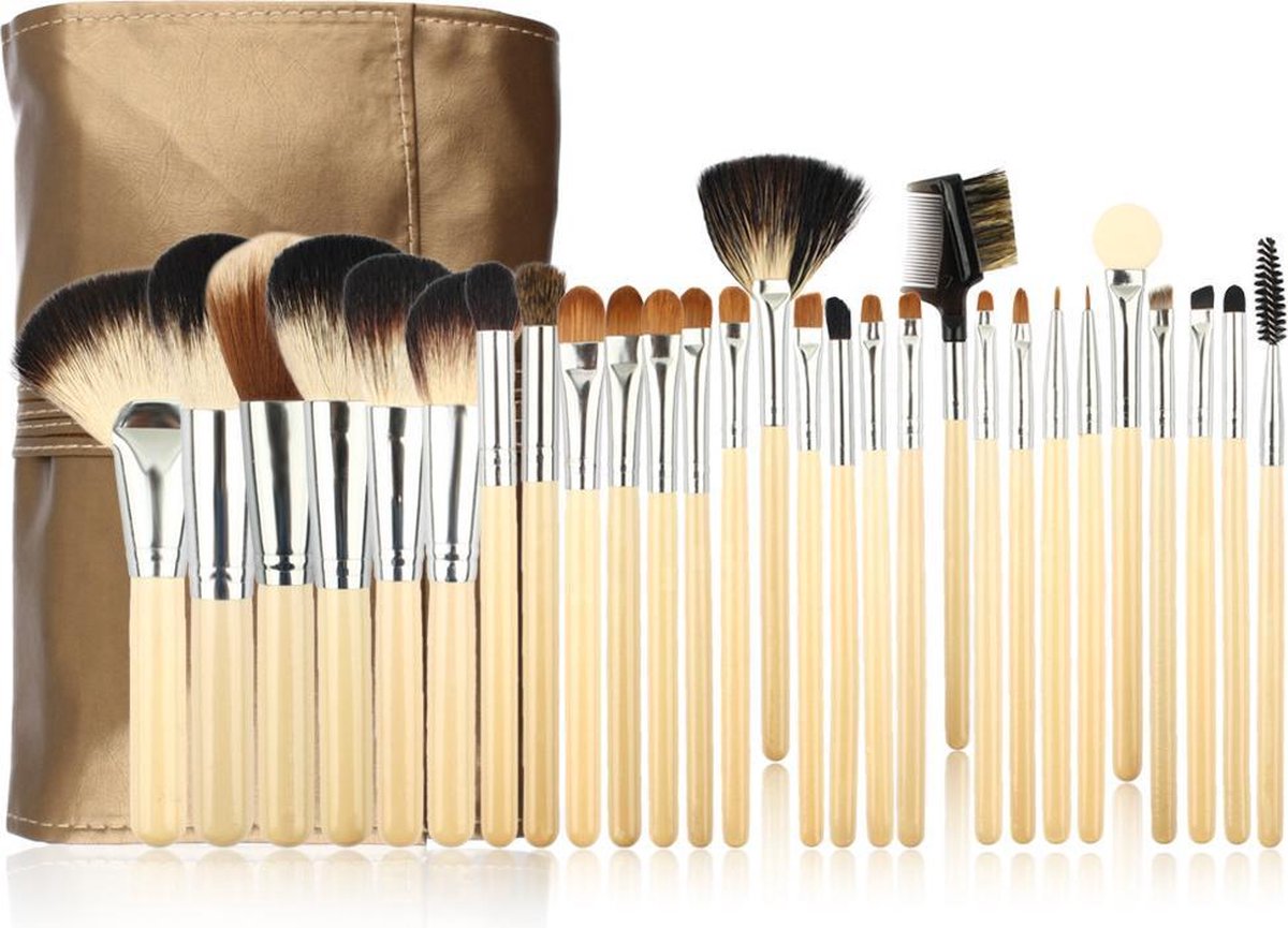 28delige makeup kwasten set geschikt voor oogschaduw, lippenstift