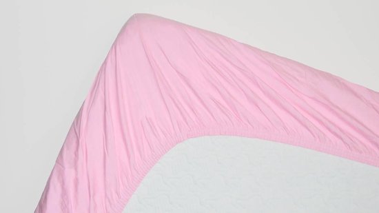 Snoozing - Katoen-satijn - Hoeslaken - Extra Hoog - Eenpersoons - 100x200 cm - Roze