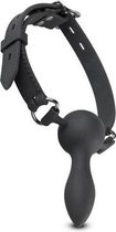 EasyToys Siliconen Gag Met Buttplug - Vergrendelbare gesp - Met buttplug - Zwart