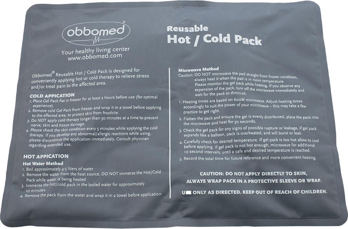 Goedkoopste Warm en koud kompres (hot-cold pack) - herbruikbaar- 1 stuk – groot formaat (40 x 30 cm) - hulpmiddel tegen spierpijn, stijve spieren en fysieke pijnen - ObboMed MV- 5470