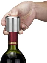 4x Zilveren RVS Wijnstopper met Vacuum Pomp - Set Van 4 - Flessenstop / Wijnafsluiter Voor Wijn / Champagne - Wijnflesafsluiter