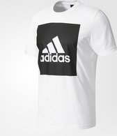 adidas Essentials Box Logo T-shirt Heren Sportshirt casual - Maat L  - Mannen - wit/zwart