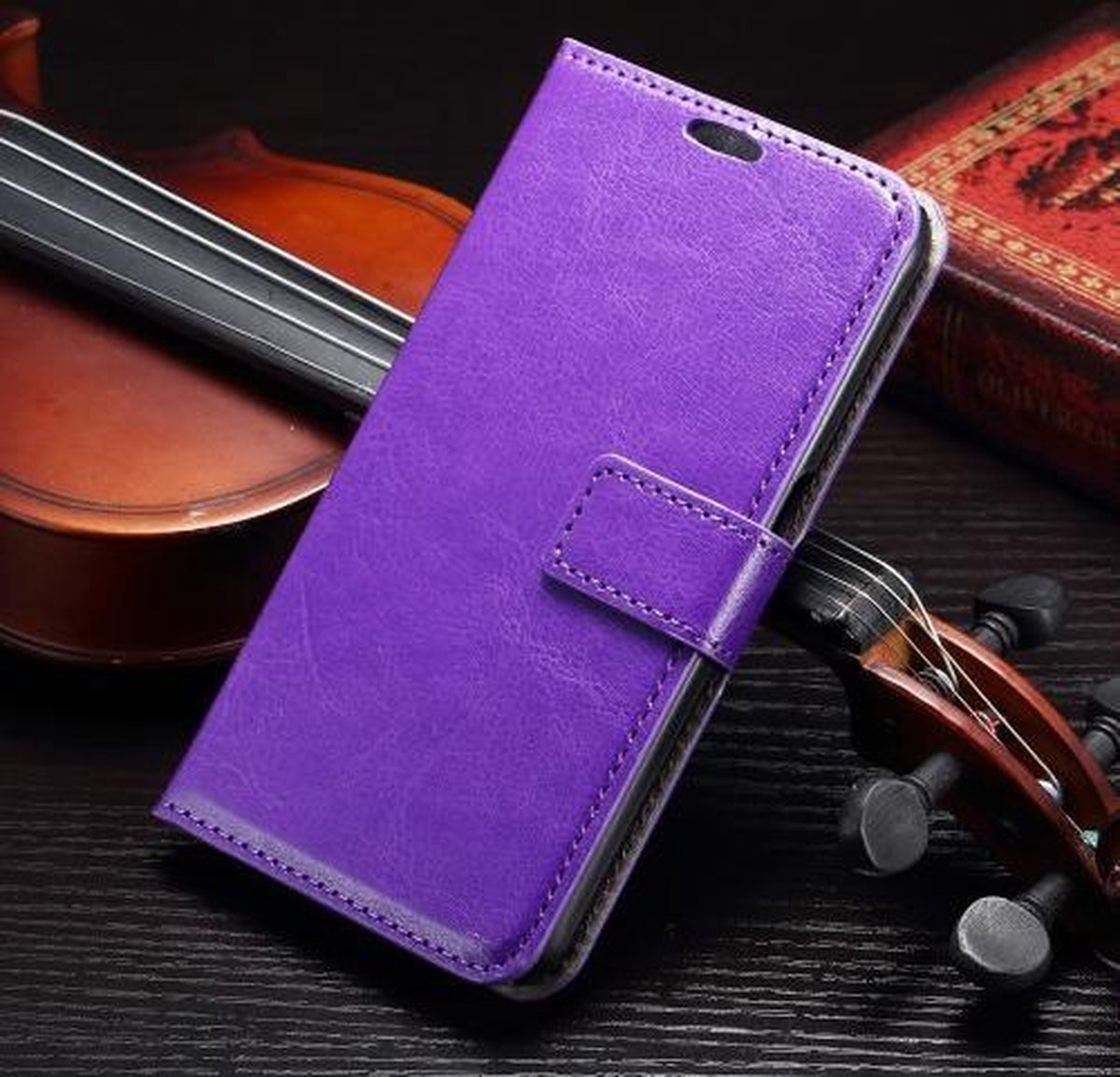 Cyclone cover wallet case hoesje Geschikt voor: HTC 10 paars