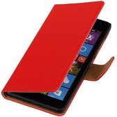 Effen Rood Microsoft Lumia 535 Hoesje Book/Wallet Case/Cover
