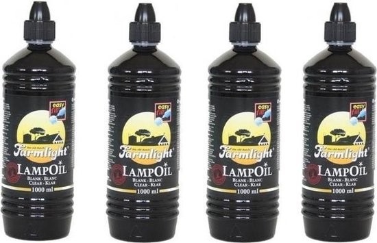 4x Lampenolie / fakkelolie -1 liter- met aansteker