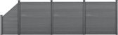 HKC Schuttingpanelen set vierkant/schuin 183x625cm grijs