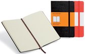 3x Moleskine notitieboek, 13x21cm, gelijnd, harde cover, 192 bladzijden, zwart