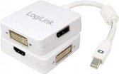 LogiLink CV0045 cable gender changer Mini DisplayPort DVI/DisplayPort/HDMI Blanc