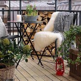 Balkonscherm wooden logs - BalkonschermenHout - Vinyl - 100x100cm Dubbelzijdig