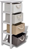 Ladekast MDF met 4 lades dressoir Sidetafel Bijzettafel 35 x 27 x 86 cm / schoenenkast / dressoir kast / gangkast schoenen kast / wandkast / commode kast / opbergkast
