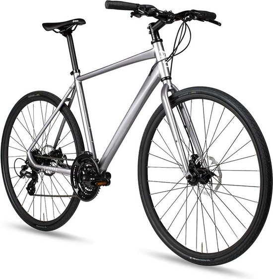Hybride fiets 6KU zilver 47cm met schijfremmen | bol.com