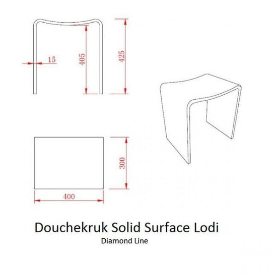 Douchekruk Solid Surface Lodi