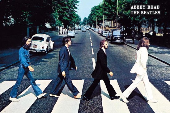 Abbey Road Poster - Beatles - John - George - Paul -Ringo - zebrapad - Londen - 61 x 91,5 cm