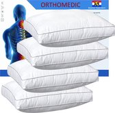 iSleep OrthoMedic Box Hoofdkussen Set (4 Stuks) - 50x60x10 cm - Wit