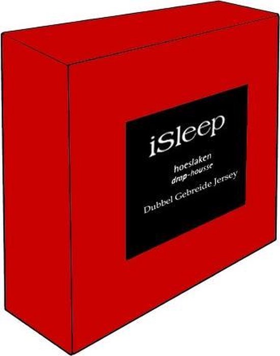 iSleep Dubbel Jersey Hoeslaken - Tweepersoons - 130/140x200 cm - Rood