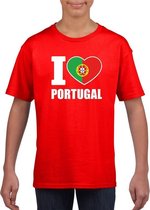 Rood I love Portugal fan shirt kinderen 158/164