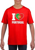 Rood I love Portugal fan shirt kinderen XL (158-164)