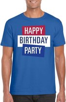 Blauw Toppers in concert t-shirt Happy Birthday party heren - Officiele Toppers in concert merchandise XL