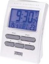 Radio-Controlled Alarm Clock Colour LCD Display Silver