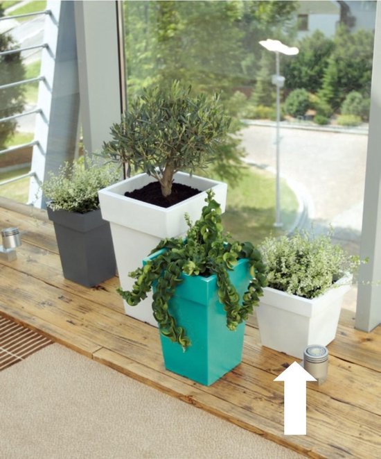 Cultivalley 5-STK Professionele plantenpot, vierkant, 15 x 15 x 20 cm, 3,15 liter, hoogwaardig PP-kunststof, perfect voor binnen en buiten, rozenpot voor kleine en middelgrote planten