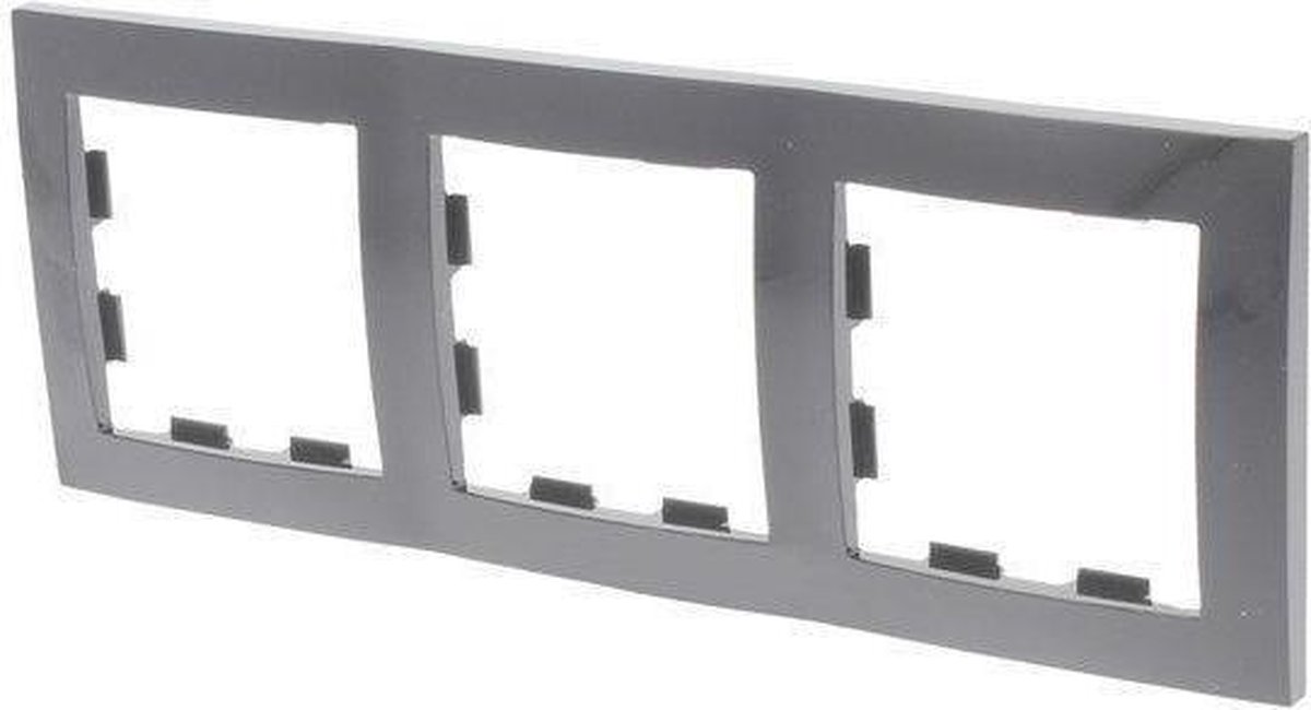 Smartwares S2 Inbouw Afdekraam - 3-voudig - Antraciet