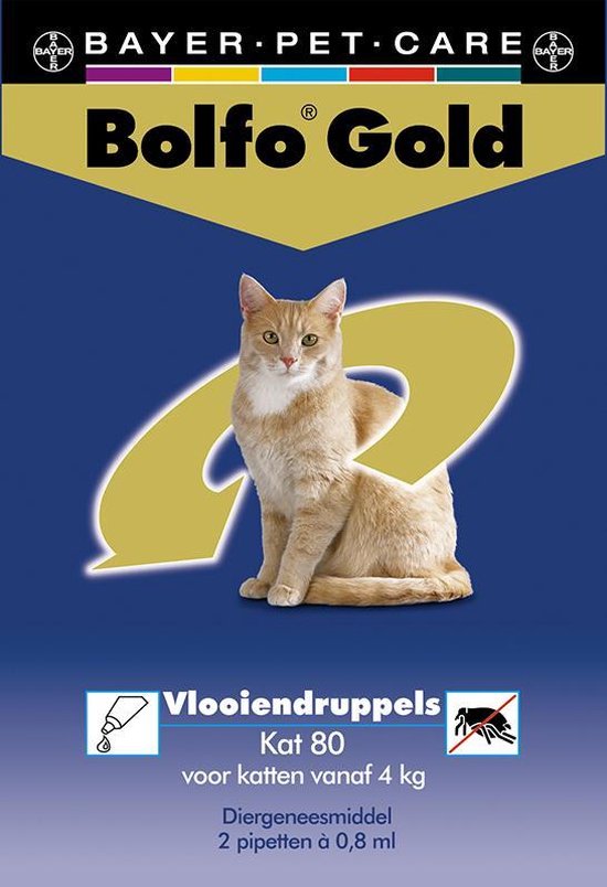 Bolfo Gold 80 Anti vlooienmiddel - Kat - >4 kg - 2 pipetten