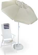 relaxdays - parasol 180 cm - kantelbaar - in tafel - in parasolvoet - camping