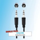 Budget 1 meter Dunne aux audio jack kabel 3.5 mm naar 3.5mm zwart