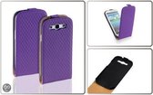 Lelycase Premium Flip Style Case Lederen Hoesje Samsung Galaxy S3 i9300 Diamant Design Paars