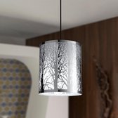 INSPIRE - Hanglamp FOREST - Hanglamp naturel - 1 lamp - 1 x E27 60W - Ø20 cm x H. 23 cm - Verchroomd metaal - Glanzend