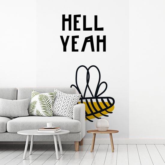 Illustration pour enfants avec la citation `` Hell yeah '' et une à 200x300 cm