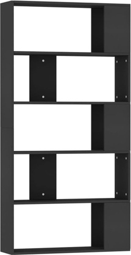 vidaXL - Boekenkast/kamerscherm - 80x24x159 - cm - bewerkt - hout - zwart