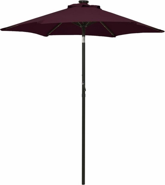 Sombrilla con luces LED aluminio negra 200x211 cm | Leroy Merlin
