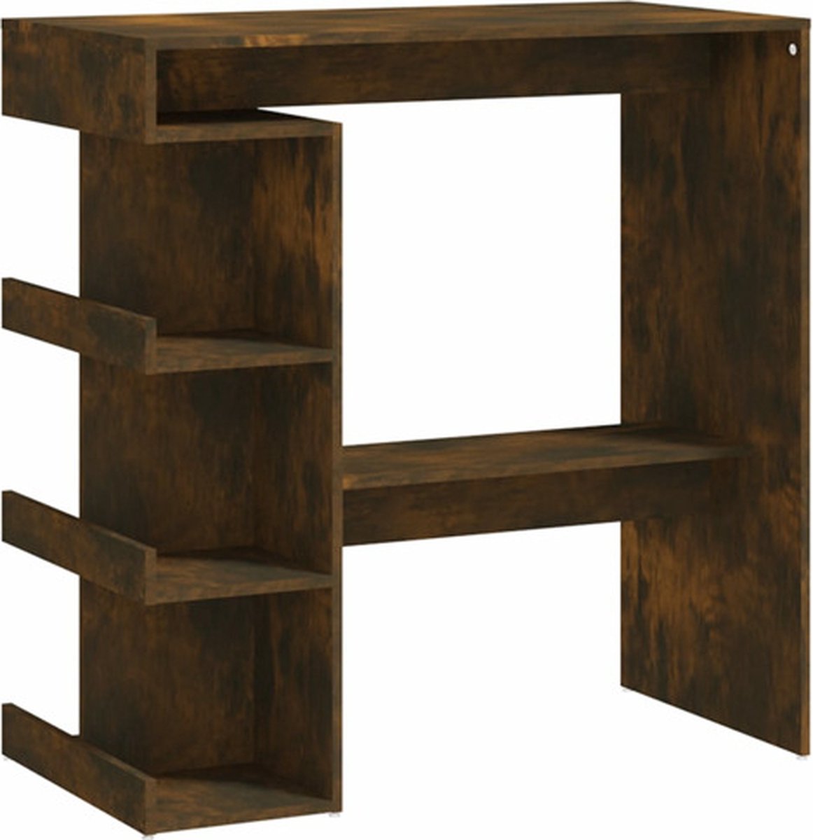 vidaXL Bartafel - met - opbergrek - 100x50x101,5 - cm - hout - gerookt - eiken gerookt eiken